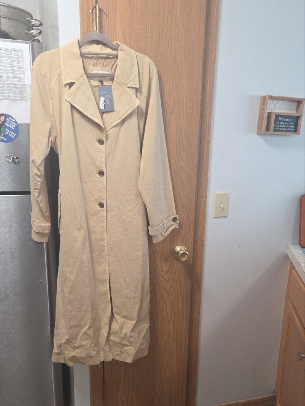 Universal Thread Beige Trench Coat with Belt - Picture 5 of 16